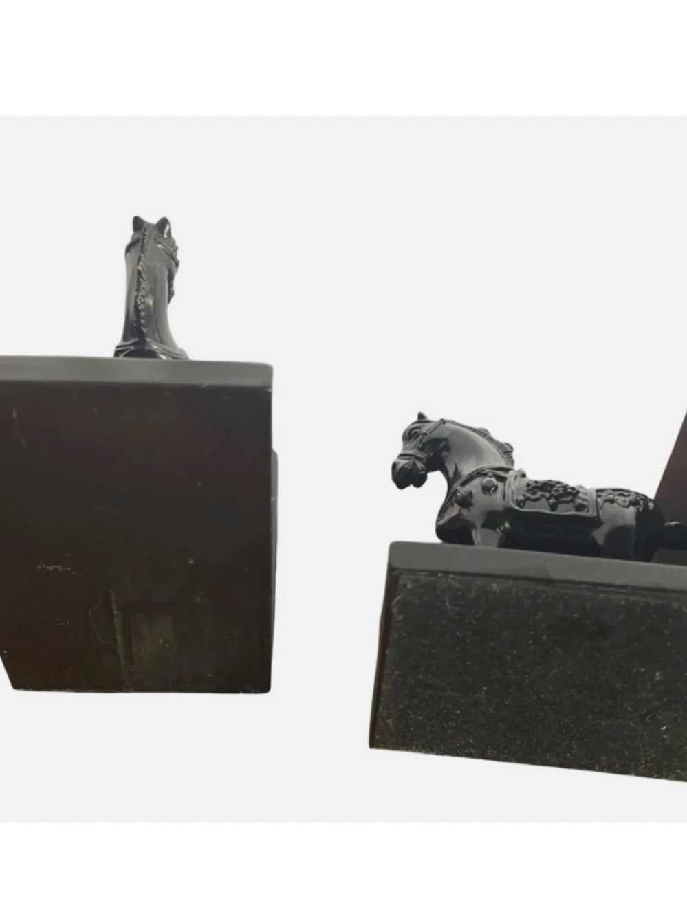Vintage Black Horse Bookends — Decorative Shelf Support - Picture 4 of 8